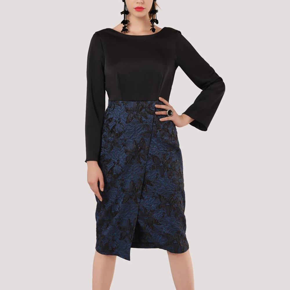 CLOSET LONDON BLUE 2 IN 1 PENCIL DRESS